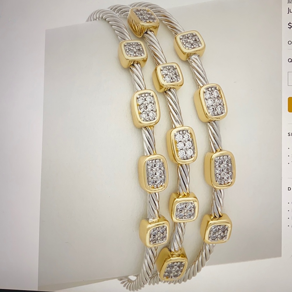 Juvell stainless steel CZ bangle